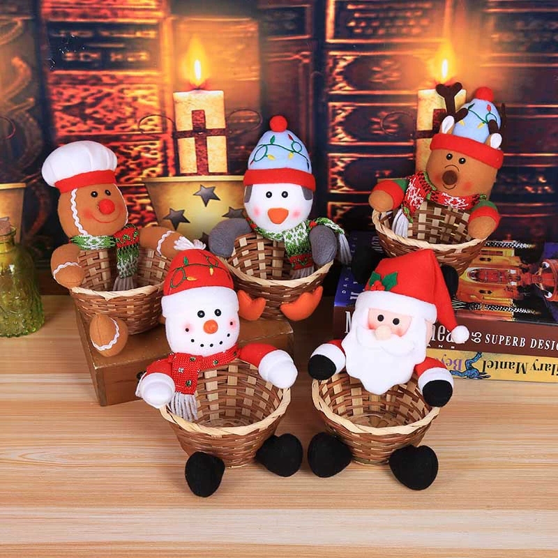 Basket Bag Wicker - Dekoracja świąteczna Łoś Bałwan Święty Mikołaj