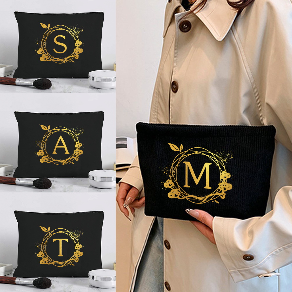 Women Bags For Office Use - Czarna płócienna torba do przechowywania dla