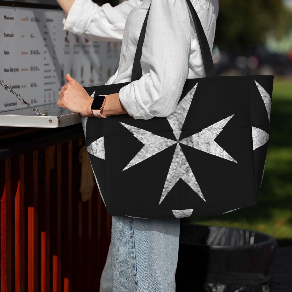 Women Bags Malta - Torba plażowa z krzyżem maltańskim, rycerze