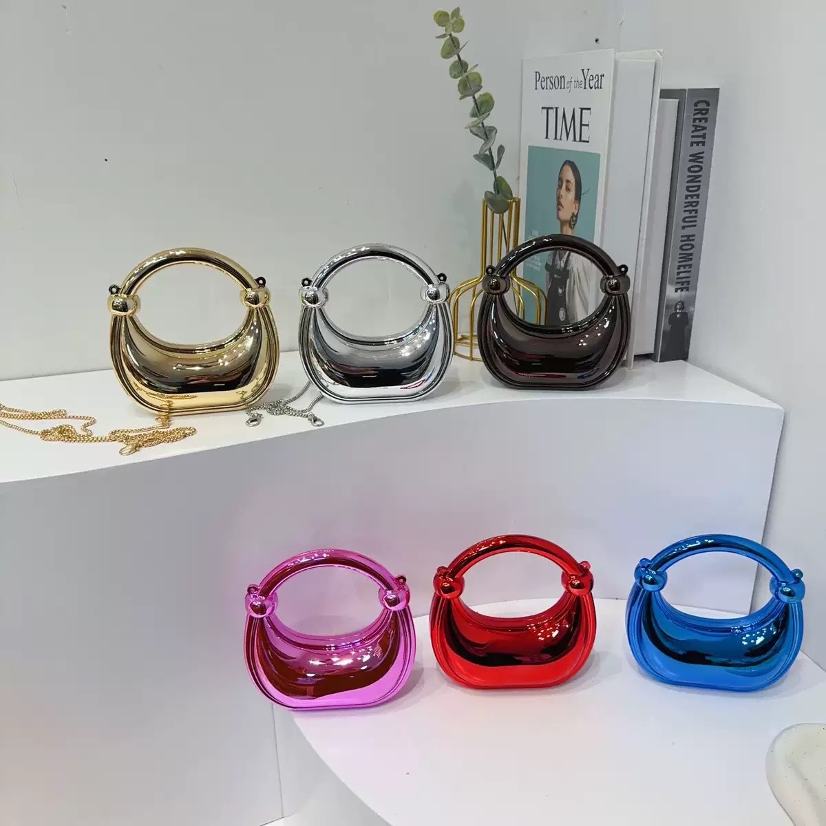 Women Bags Designer - Mini złota torebka wieczorowa torebki i