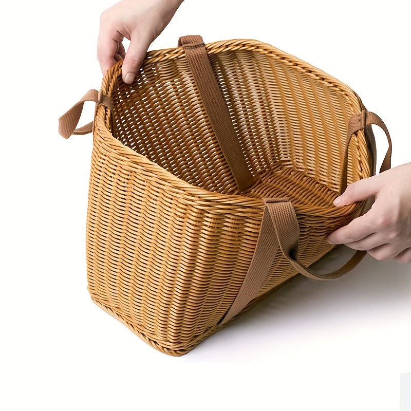 Duży, ręcznie tkany kosz do pr – Basket Bag Wicker recenzja i cena
